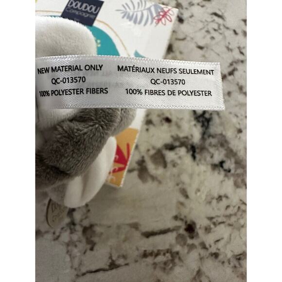 DOUDOU Et Compagnie Paris Elephant Baby Plush Bootie 1st Slippers 0-6 Months - Picture 9 of 9